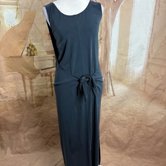 NEW Vince Sleeveless Tie Front Maxi Dress Coastal Blue - Picture 3 of 11